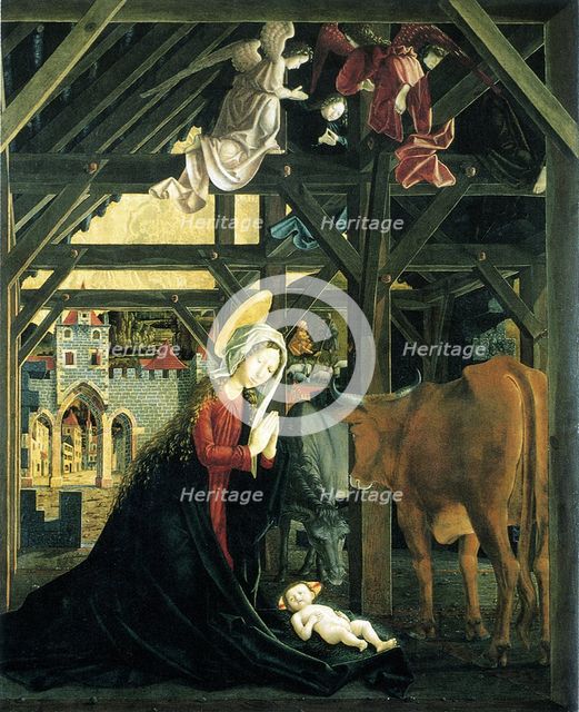 Nativity (Altarpiece of the Church of St. Wolfgang im Salzkammergut), 1481. Artist: Pacher, Michael (ca 1435-1498)