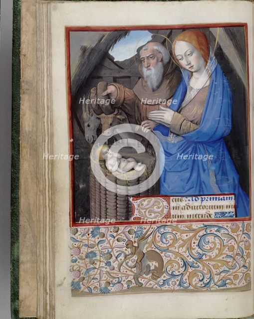 Nativity (Book of Hours), 1485-1499. Artist: Bourdichon, Jean (1457-1521)