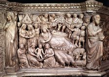Nativity bas-relief in the pulpit of the Cathedral of Siena