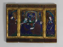 Nativity between the Angel and the Virgin of the Annunciation, c.1500. Creator: Atelier du Maitre aux grands fronts