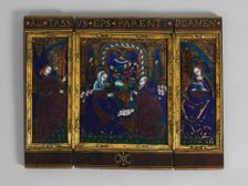 Nativity between the Angel and the Virgin of the Annunciation, c.1500. Creator: Atelier du Maitre aux grands fronts