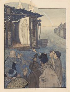 Nativity. Dawn Song (Study for the "Infancy Gospel of Our Lord Jesus Christ"), 1890. Creator: Schwabe, Carlos (1866-1926)