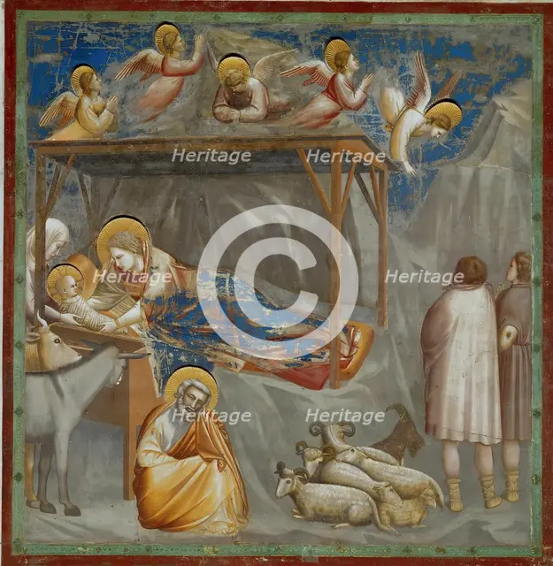 Nativity (From the cycles of The Life of Christ), 1304-1306. Creator: Giotto di Bondone (1266-1377).