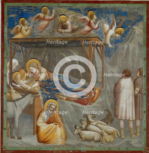 Nativity (From the cycles of The Life of Christ), 1304-1306. Creator: Giotto di Bondone (1266-1377).