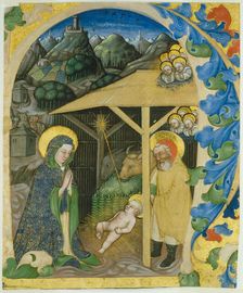 Nativity in an Initial H, 1430/40. Creator: Giovanni di Francia