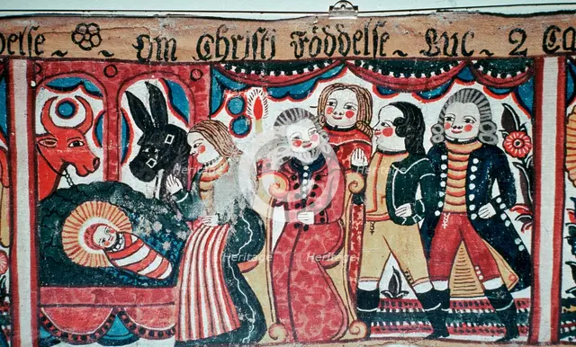 Nativity of Christ with the three magi. Artist: Andres Palsson