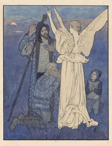 Nativity. Midnight Song (Study for the "Infancy Gospel of Our Lord Jesus Christ"), 1890. Creator: Schwabe, Carlos (1866-1926)