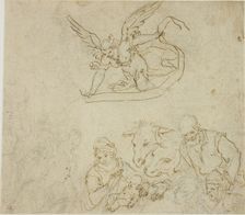 Nativity (recto); Virgin and Child, Angel (verso), 1570/1603. Creator: Filippo Bellini