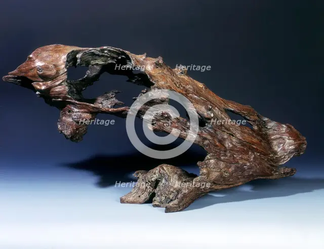 Natural wood sculpture of a flying fish, Qing dynasty, China, 18th-19th century. Creator: Unknown.