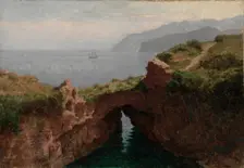 Natural Arch, Capri, 1856. Creator: William Stanley Haseltine (American, 1835-1900)