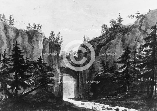 Natural Bridge, Virginia (Copy after an Engraving in François Jean, Marquis..., 1811-ca. 1813. Creator: Pavel Petrovic Svin'in.