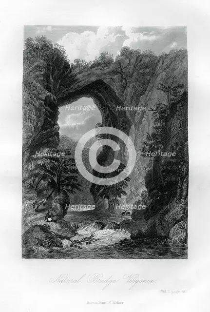 Natural Bridge, Virginia, USA, 1855. Artist: Unknown