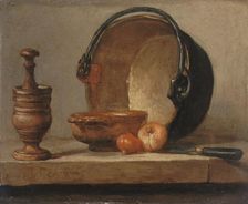Nature morte au chaudron de cuivre, c.1735. Creator: Jean-Simeon Chardin