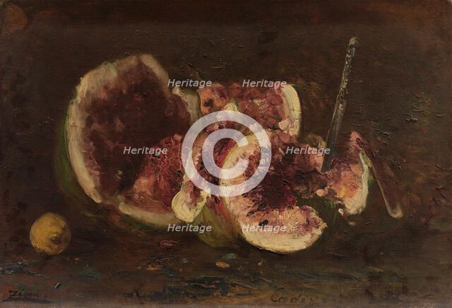 Nature morte aux pastèques et couteau. Creator: Felix Francois Georges Philibert Ziem.