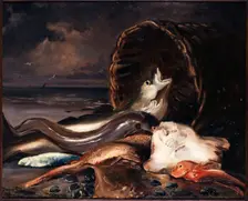 Nature morte aux poissons, Dieppe, 1878. Creator: Jacques Emile Blanche