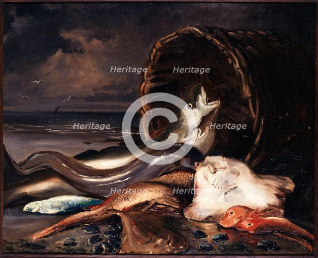 Nature morte aux poissons, Dieppe, 1878. Creator: Jacques Emile Blanche.