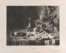 Nature Morte, after Abraham van Calraet, 1873. Creator: Jules-Ferdinand Jacquemart
