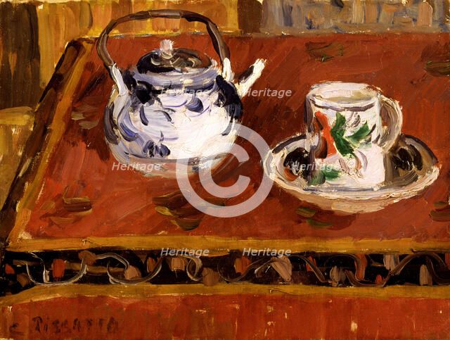 Nature morte, tasse et théière, 1899. Creator: Pissarro, Camille (1830-1903).