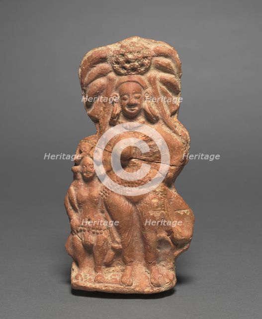 Nature Divinity (Yakshi) with Dwarf Hermaphrodite, c. 100 BC. Creator: Unknown.