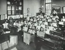 Nature lesson, Albion Street Girls School, Rotherhithe, London, 1908
