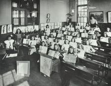 Nature lesson, Albion Street Girls School, Rotherhithe, London, 1908