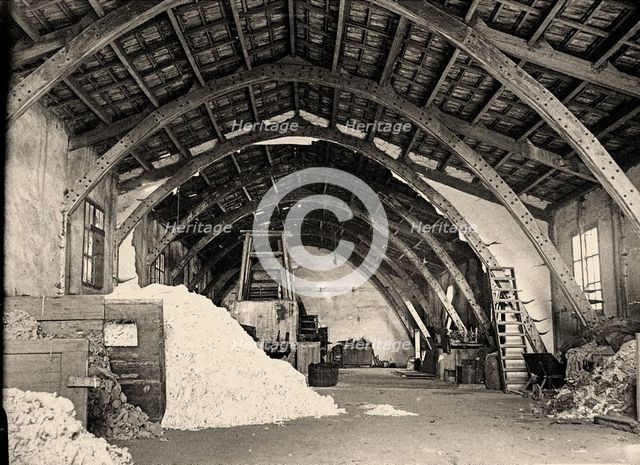 Nau Gaudi. Mataró Workers' Cooperative, The bleaching room, Between 1878 and 1883. Creator: Anon.