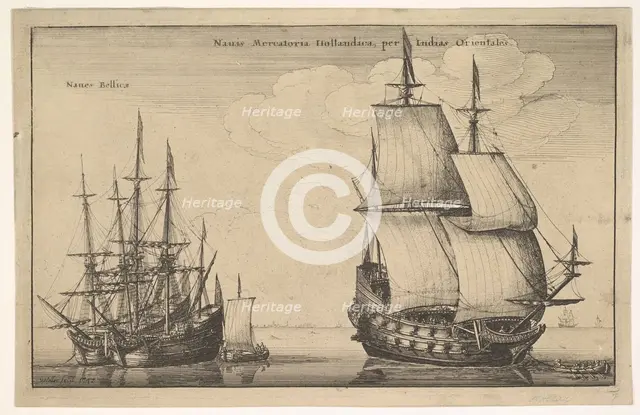 Naues Mercatoriæ Hollandicæ per Indias Occidentales (Dutch East Indiaman), 1647. Creator: Wenceslaus Hollar.
