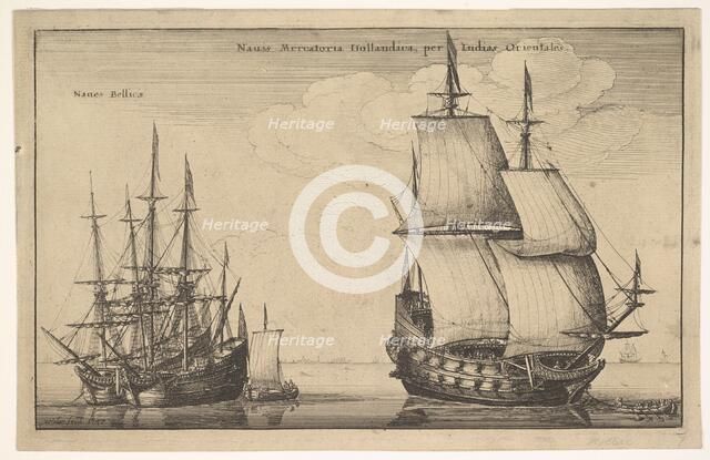 Naues Mercatoriæ Hollandicæ per Indias Occidentales (Dutch East Indiaman), 1647. Creator: Wenceslaus Hollar.