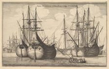 Naues Mercantoriæ Hollandicæ, vulgo VLIETEN (Dutch Freighters or Flutes), 1647. Creator: Wenceslaus Hollar