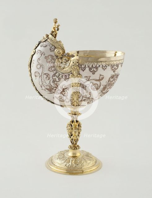 Nautilus-Shell Cup, Augsburg, c. 1600/1700 (19th century mounts). Creator: Unknown.