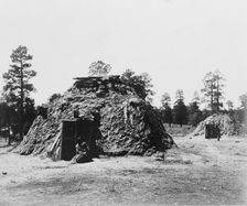 Navaho hogan, c1905. Creator: Edward Sheriff Curtis