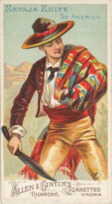 Navaja Knife, South America, from the Arms of All Nations series (N3) for Allen & Ginter C..., 1887. Creator: Allen & Ginter