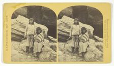 Navajo Brave and his Mother. The Navajo were formerly a warlike tribe until subdued by U.S..., 1873. Creator: Tim O'Sullivan