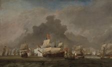 "Naval Battle between Michiel Adriaensz de Ruyter and the Duke of York on the ""Royal Prince"" durin Creator: Willem van de Velde the Younger