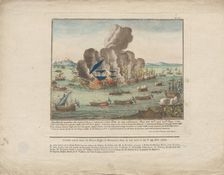 Naval battle between the Russian and Ottoman fleet in the Black Sea on June 28 and 29, 1788, 1788. Creator: Anonymous