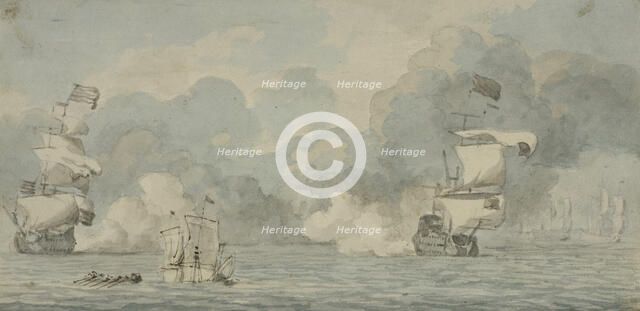 Naval battle. Creator: Willem van de Velde I.