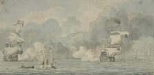 Naval battle. Creator: Willem van de Velde I
