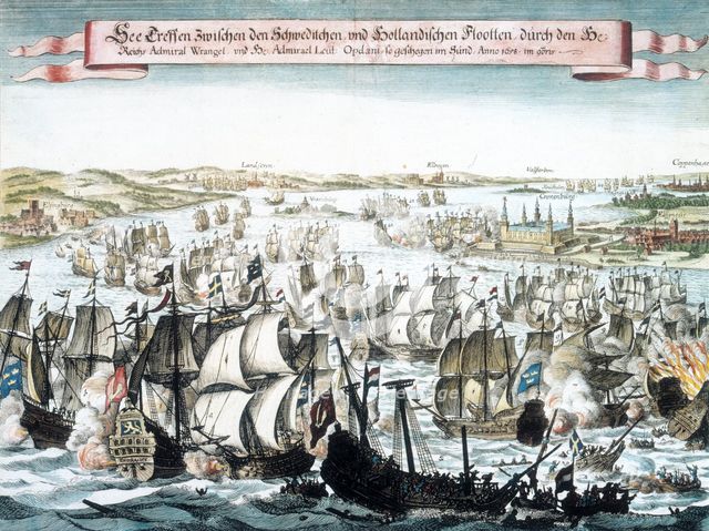 Naval battle in Oresund between the Netherlands and Sweden, 1658.  Creator: Unknown.