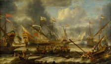 Naval Battle In Turbulent Waters, 1652. Creator: Peeters, Catharina (1615-after 1676)