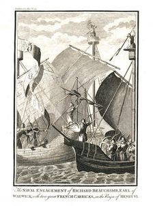 Naval Engagement against two great French Carricks by Richard Beauchamp Earl of Warwick in the reign