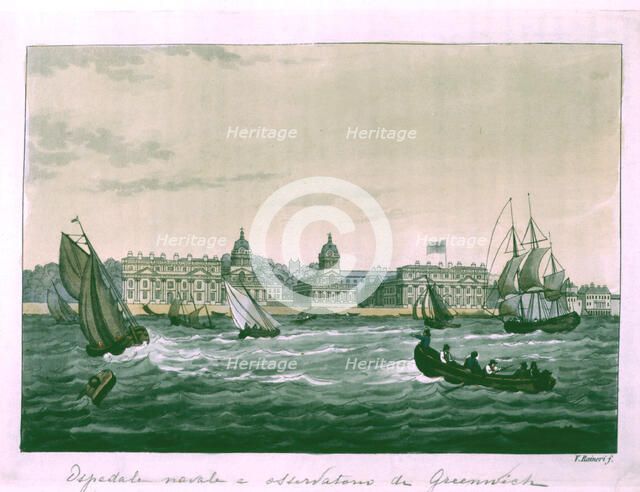 Naval Hospital and Greenwich Observatory, engraving.