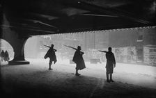 Naval Militia guarding a N.Y. bridge, 1917. Creator: Bain News Service