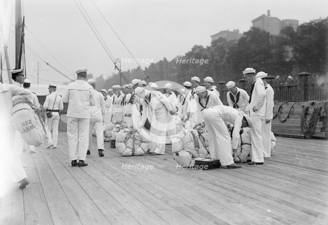 Naval Militia ready to embark, between c1910 and c1915. Creator: Bain News Service.