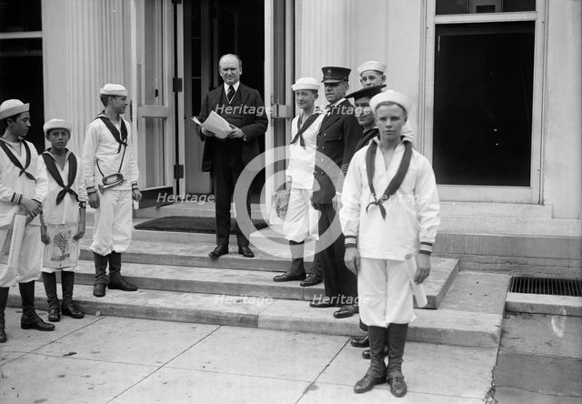 Naval Scouts at White House, Washington, D.C., 1917. Creator: Harris & Ewing.