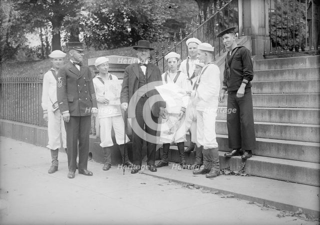 Naval Scouts with Daniels at White House, 1917. Creator: Harris & Ewing.