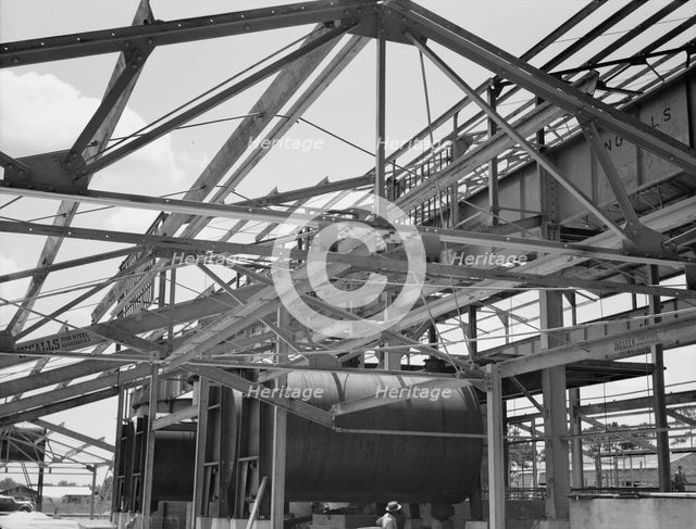 Naval stores processing plant under construction, Near Valdosta, Georgia, 1937. Creator: Dorothea Lange.