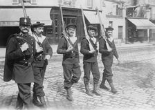 Naval recruits police, Paris, between c1914 and c1915. Creator: Bain News Service
