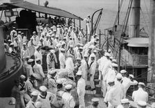 Naval Reserve leaving USS Seattle, between c1910 and c1915. Creator: Bain News Service