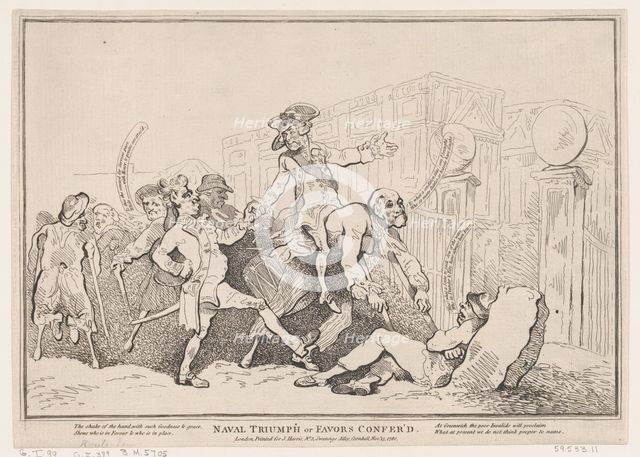 Naval Triumph, or Favors Conferred, November 13, 1780., November 13, 1780. Creator: Thomas Rowlandson.