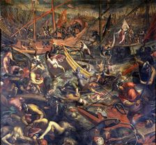 Naval Victory of the Venetians at Jaffa against the Egyptians, May 1123, End of 16th cen. Creator: Peranda, Sante (1566-1638)